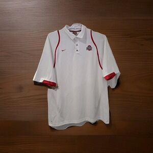 Nike OHIO STATE .1/4 BUTTON, COLLAR Short Sleeve Golf Shirt XL Retro Chest 48